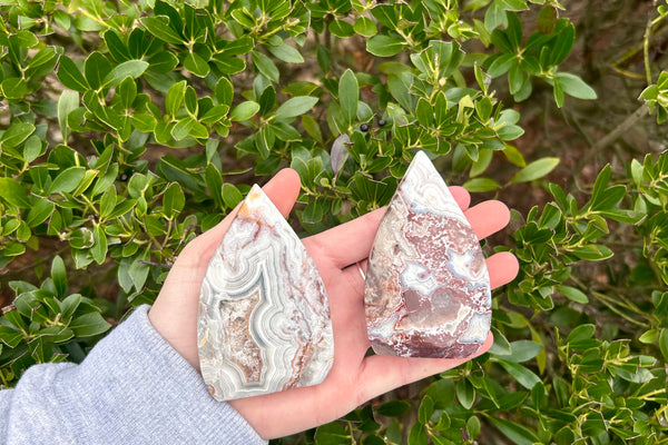 Mexican Agate Freeform Crystal Carving