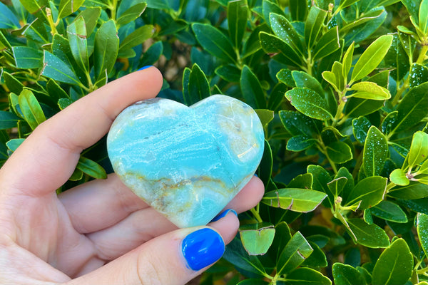 Sky Blue Quartz Crystal Heart