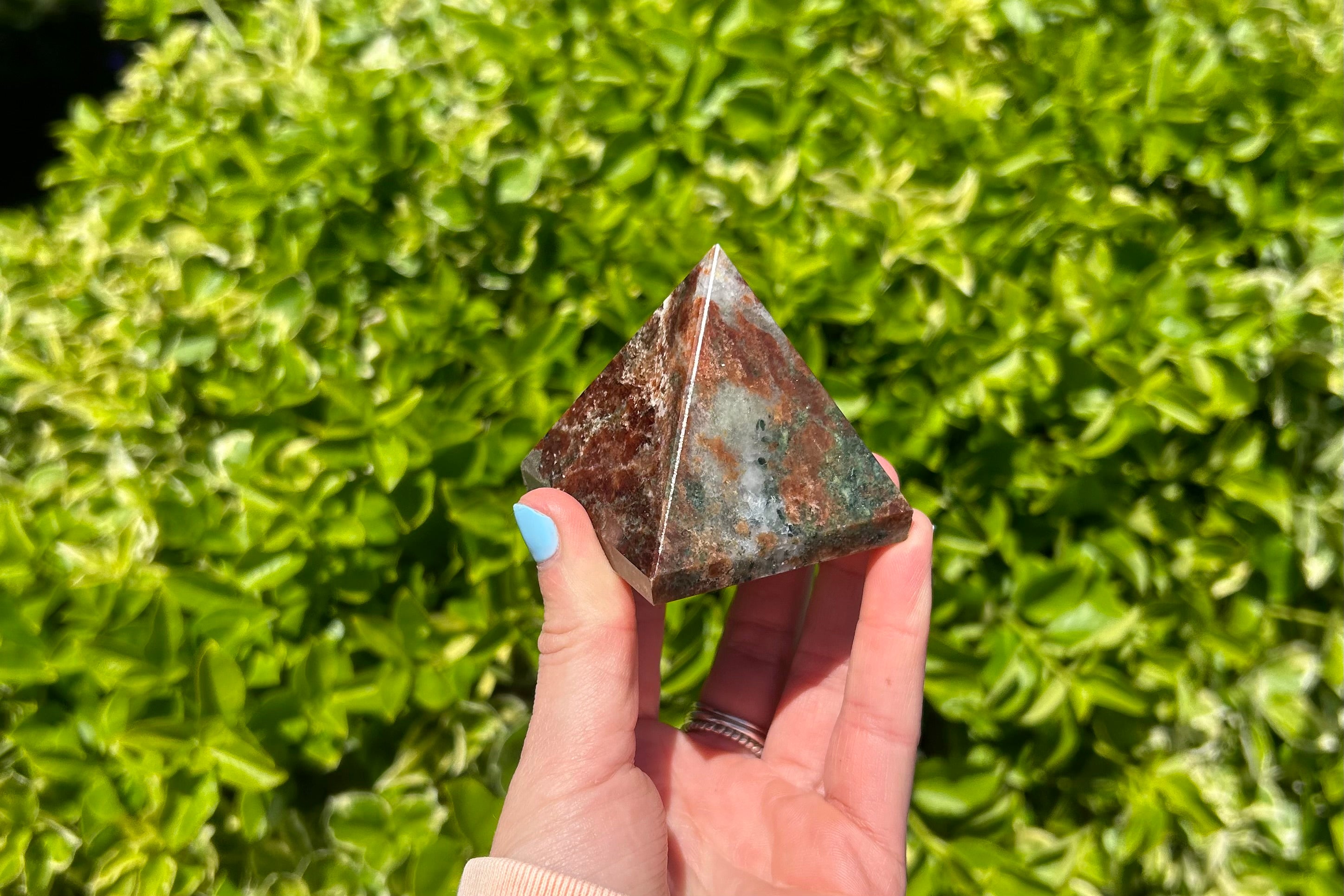 Green Garnet Crystal Pyramid