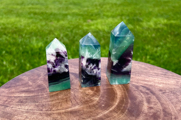 Feather Fluorite Crystal Tower