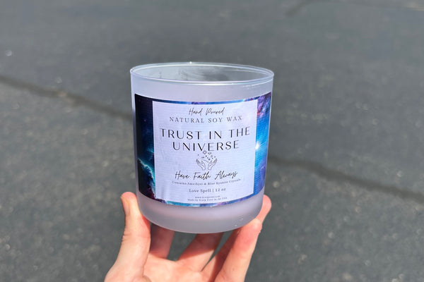 Trust In The Universe 100% Natural Soy Wax Candle by Scorp Zone