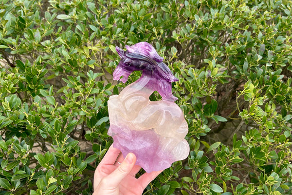 Fluorite Horse Standing Crystal Carving