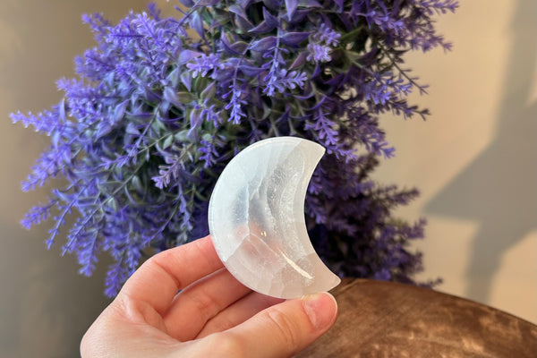 Selenite Moon Bowl