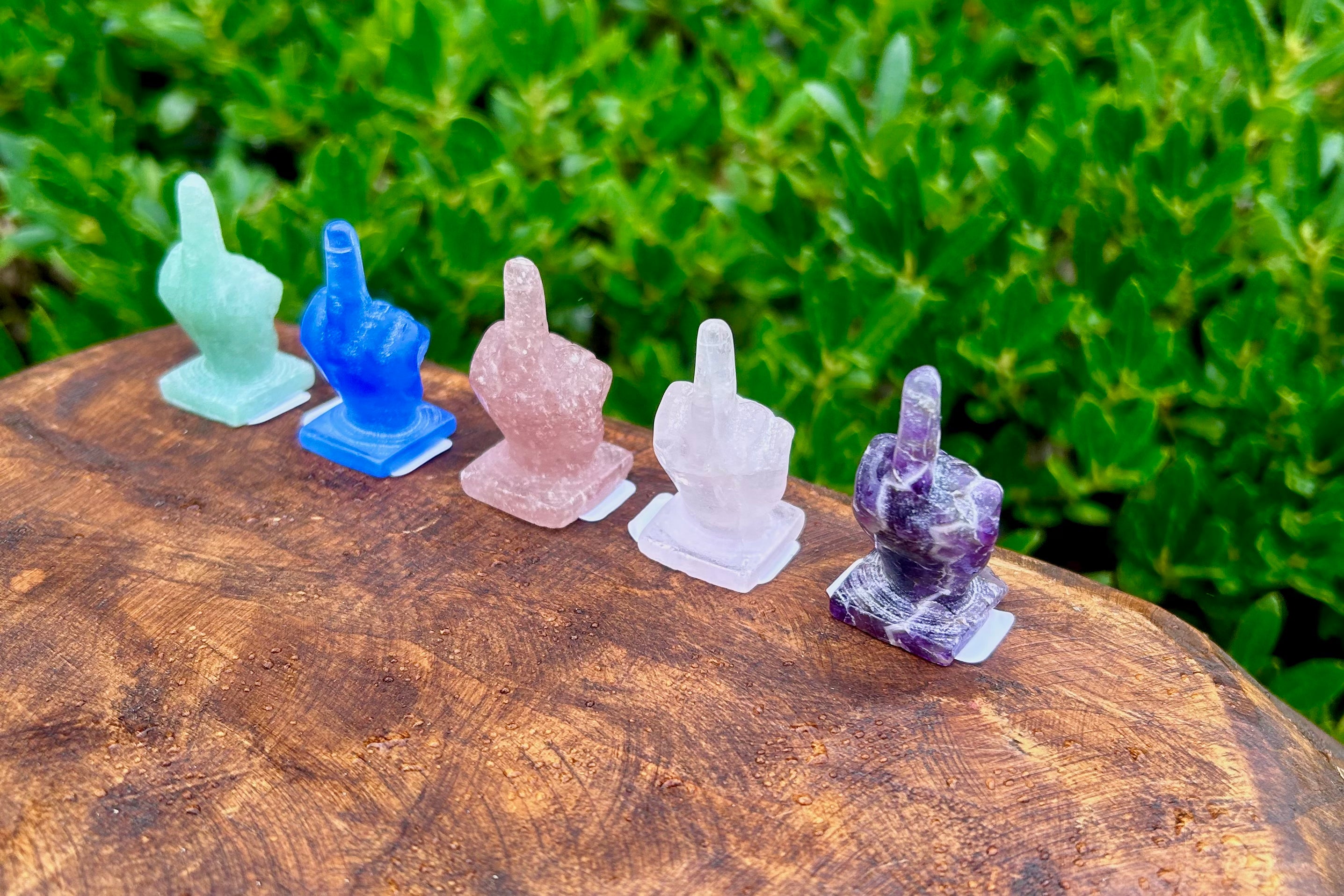 Mini Middle Finger Crystal Carvings