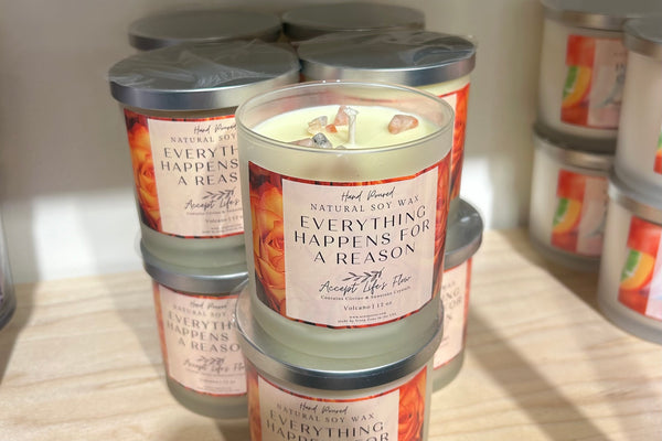 Everything Happens For A Reason Soy Wax Candle by Scorp Zone