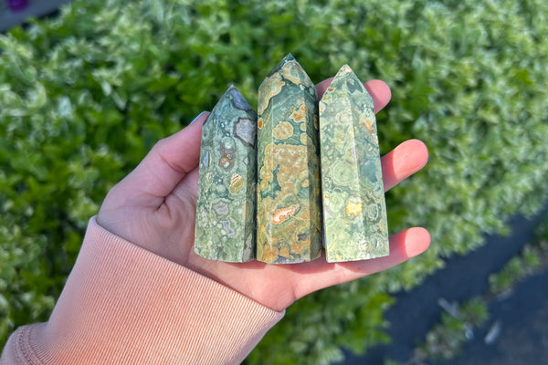 Rhyolite/Rainforest Jasper Crystal Point