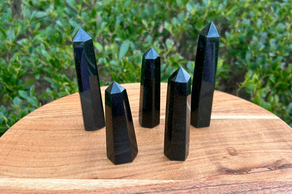 Green Goldstone Crystal Point