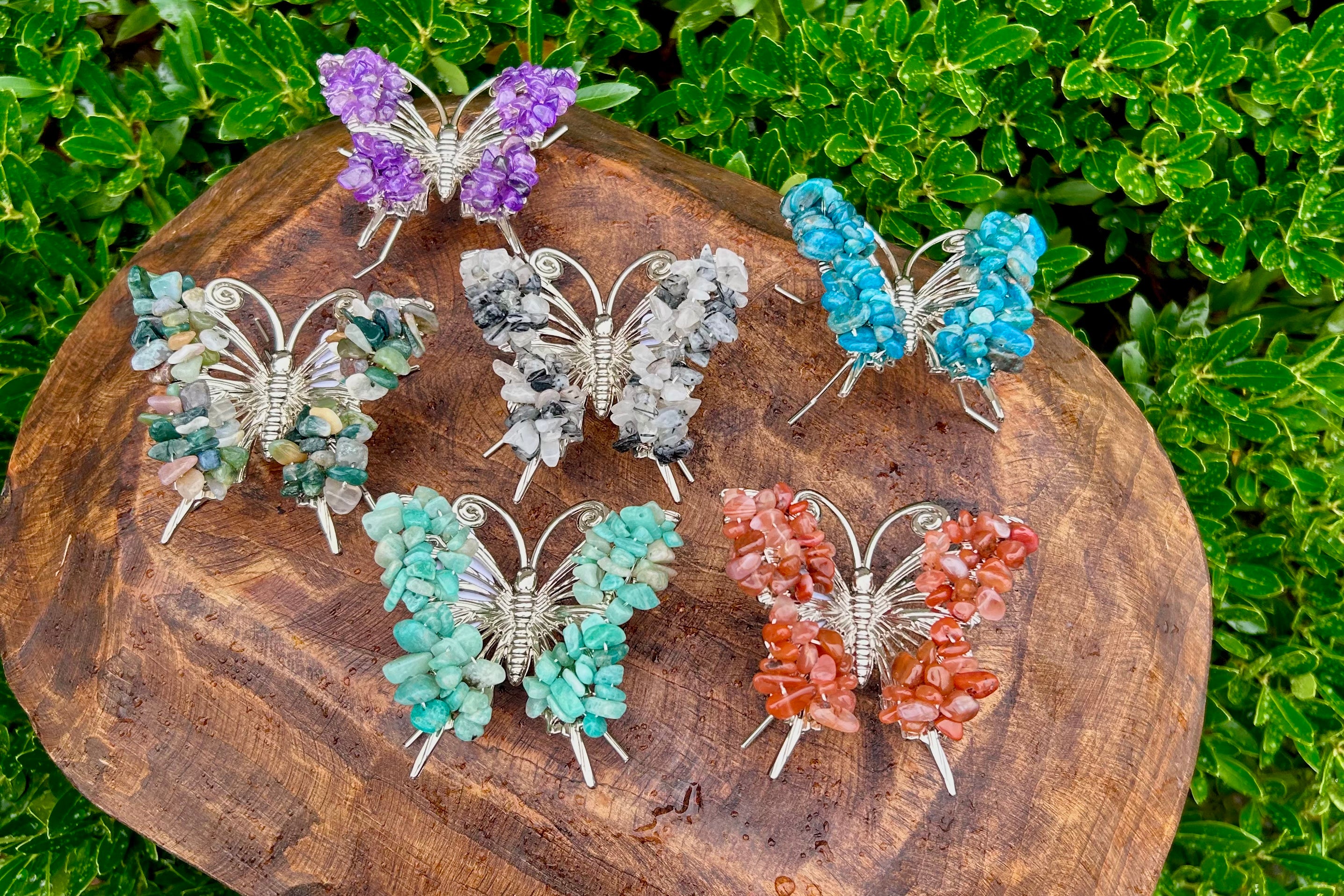 Crystal Gravel Dragonfly and Butterfly