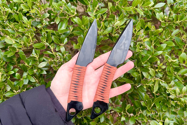 Black Obsidian Crystal Axe and Dagger Crystal Carvings