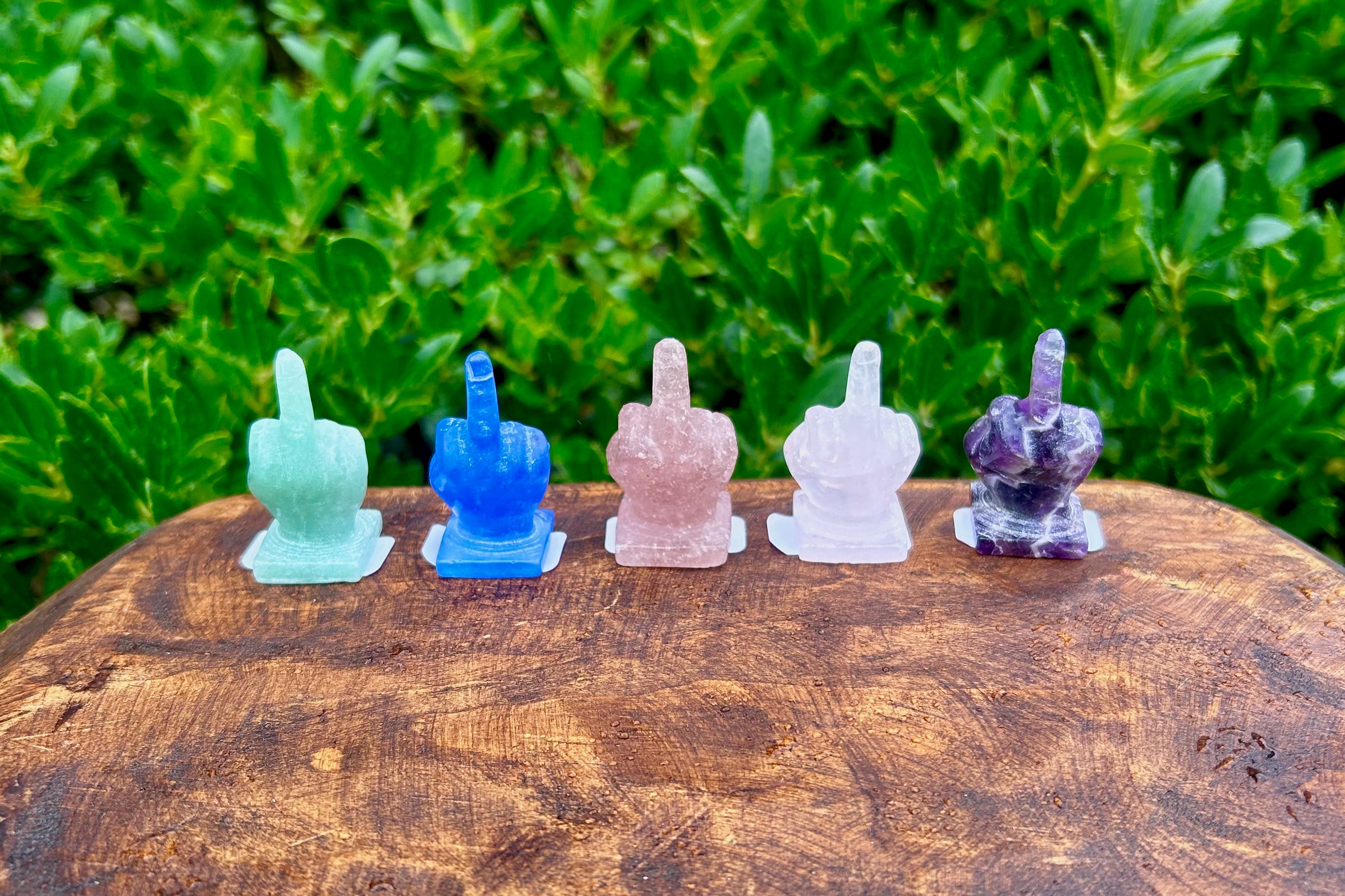Mini Middle Finger Crystal Carvings