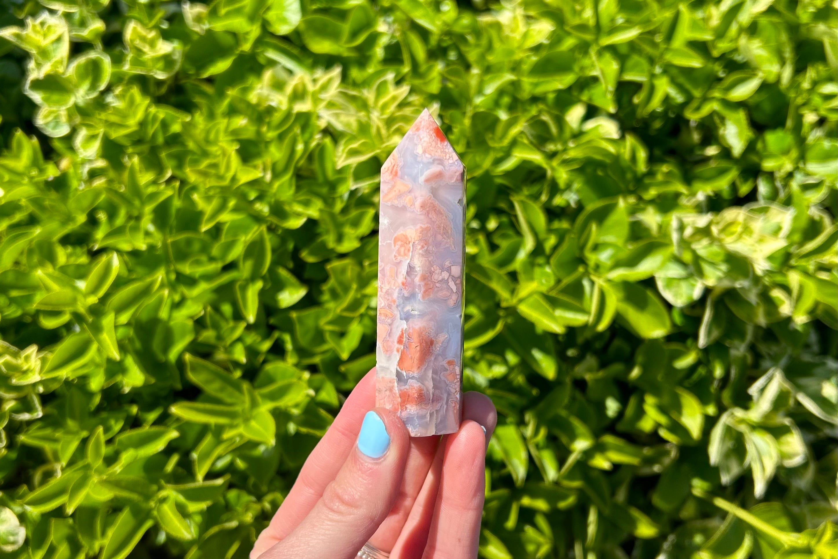 Pink Flower Agate (Cherry Blossom) Crystal Point