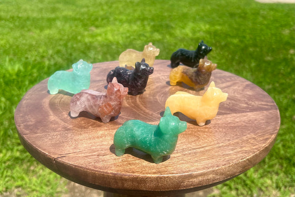 Corgi Dog Crystal Carving