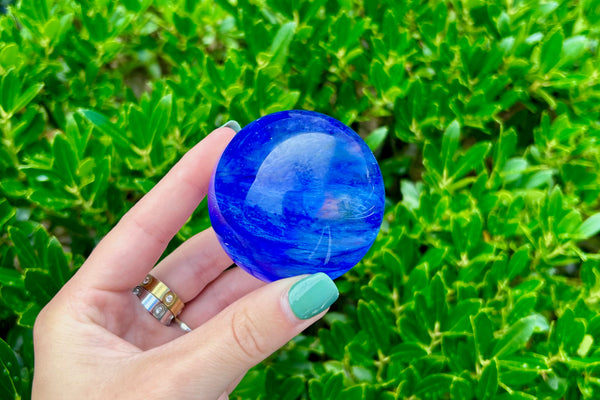 Blue Smelting Quartz Crystal Sphere