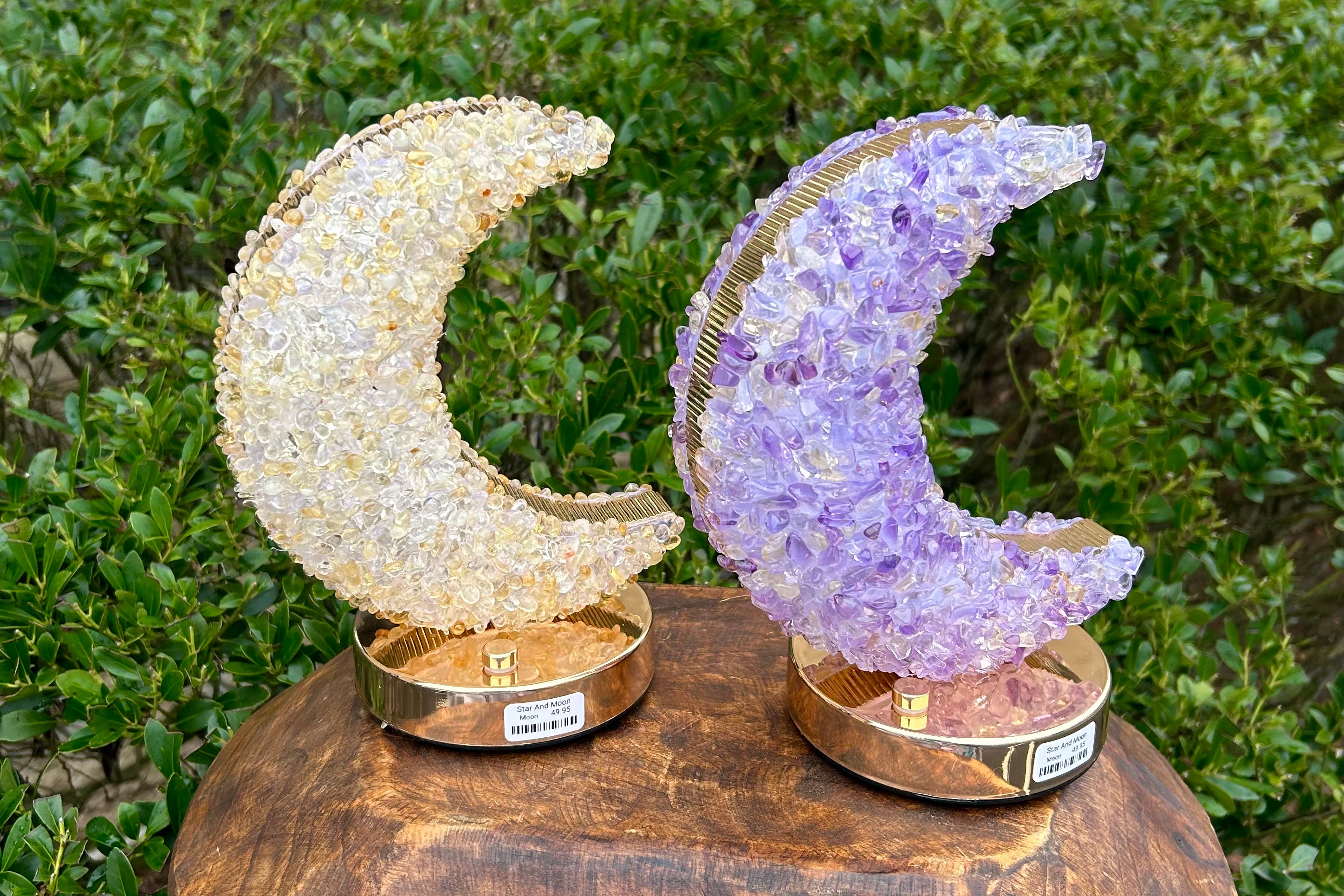 Star And Moon Crystal Chip Lamps