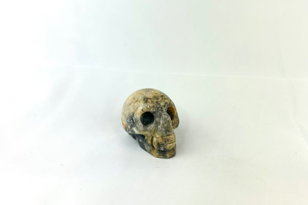Crazy Lace Agate Skull Carving