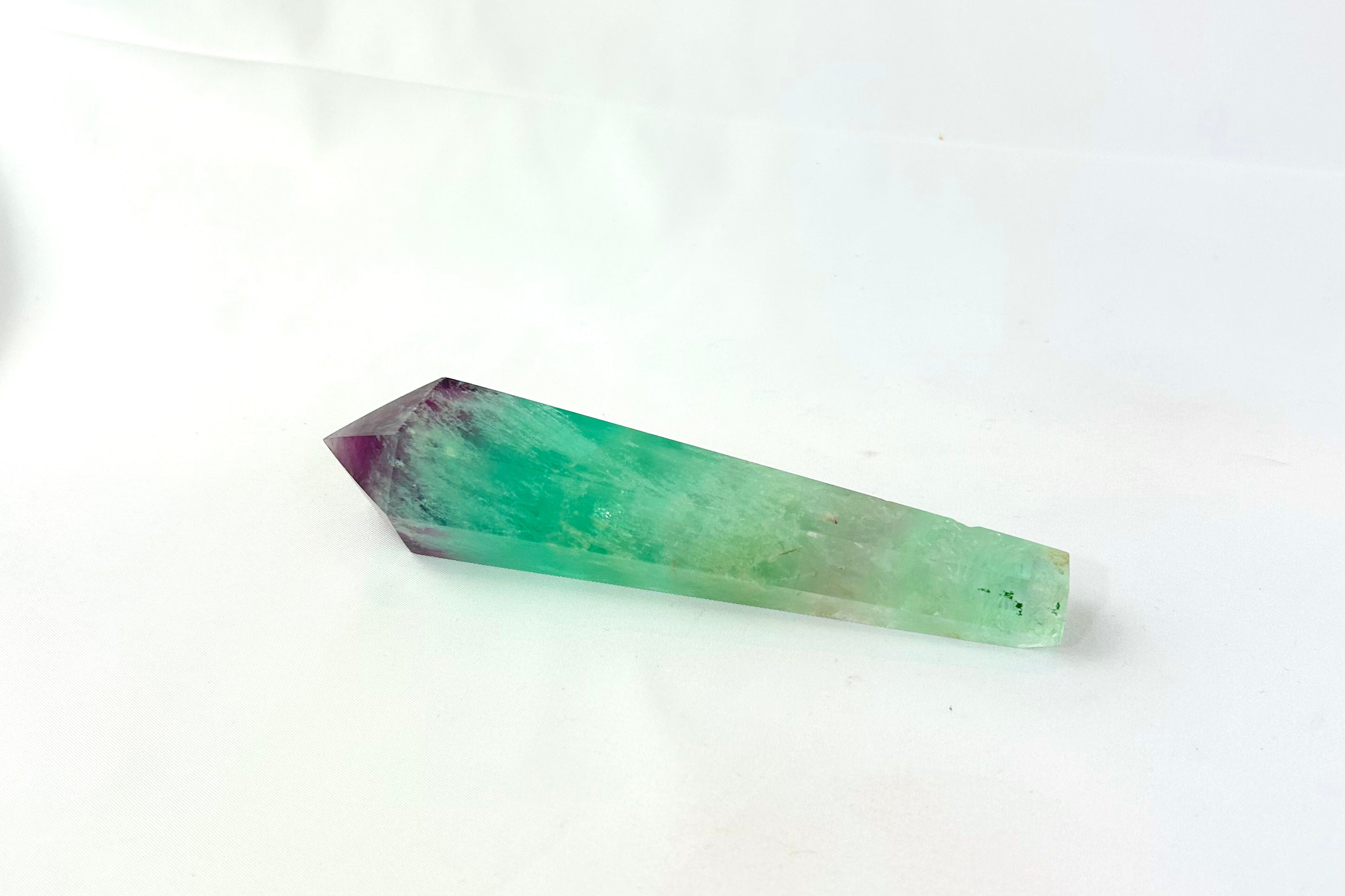 Rainbow Fluorite Pointed Wand Crystal Carving