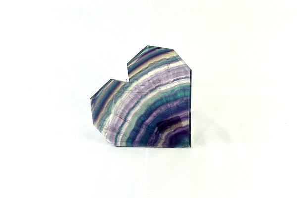 Fluorite Heart Slice Crystal Carving