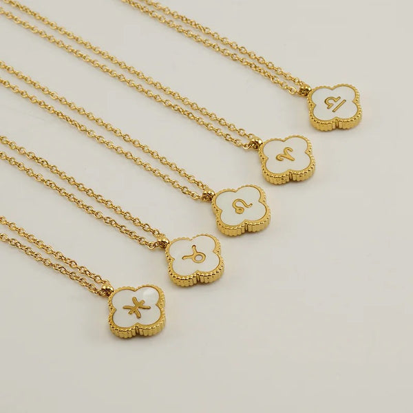 Four Clover Zodiac Necklace