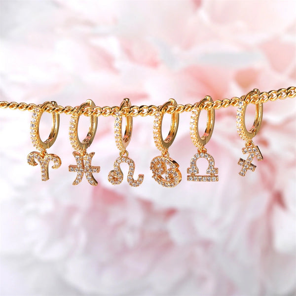 Zodiac Hoop Earrings