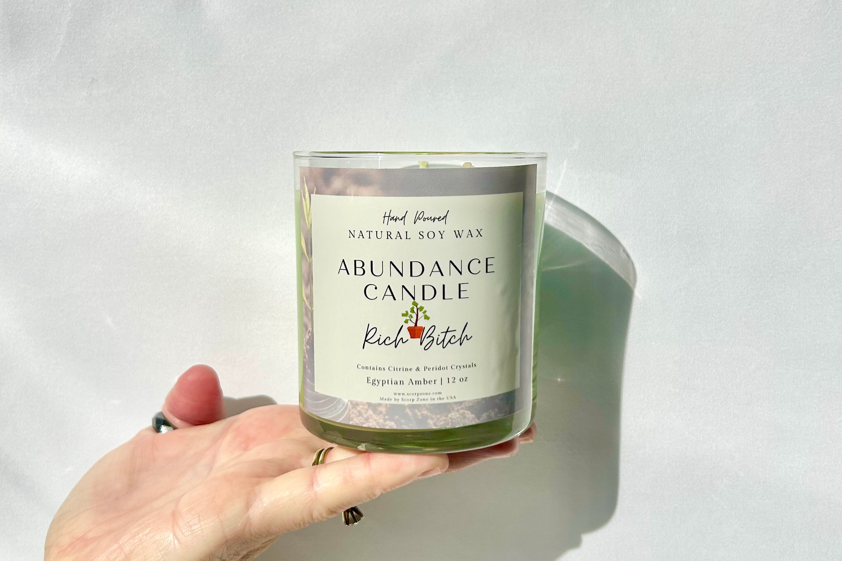 Abundance Crystal Soy Wax Candle by Scorp Zone