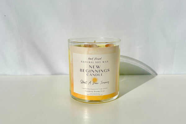 New Beginnings 100% Natural Soy Wax Candle by Scorp Zone