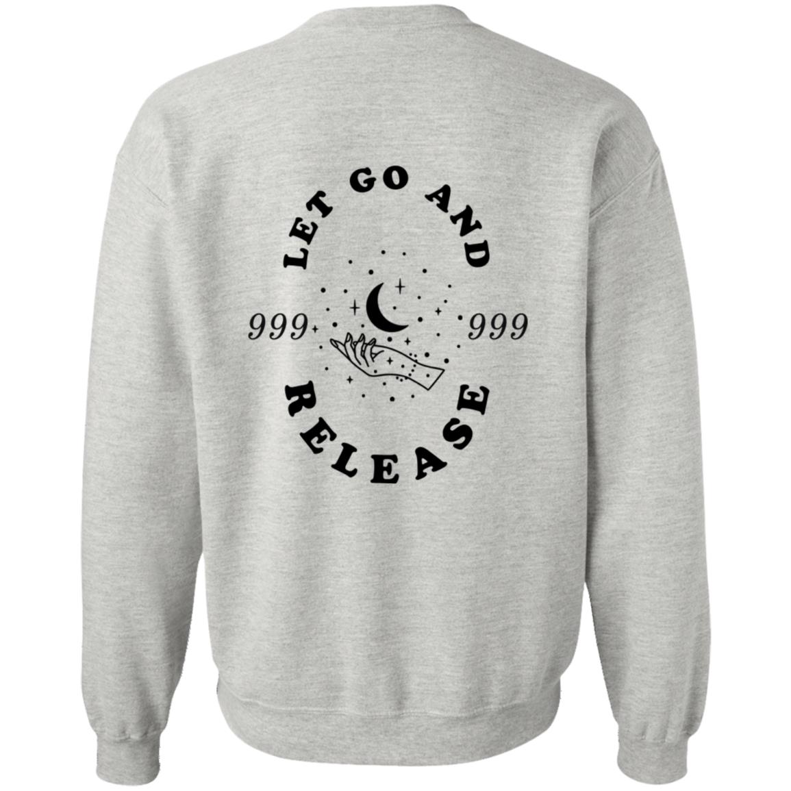 999 Angel Number Design-Black Logo Design- G185 Crewneck Pullover Sweatshirt