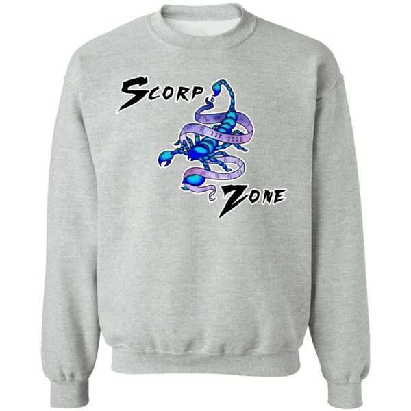 Crewneck Pullover Sweatshirt - Large Scorp Zone Logo On Front