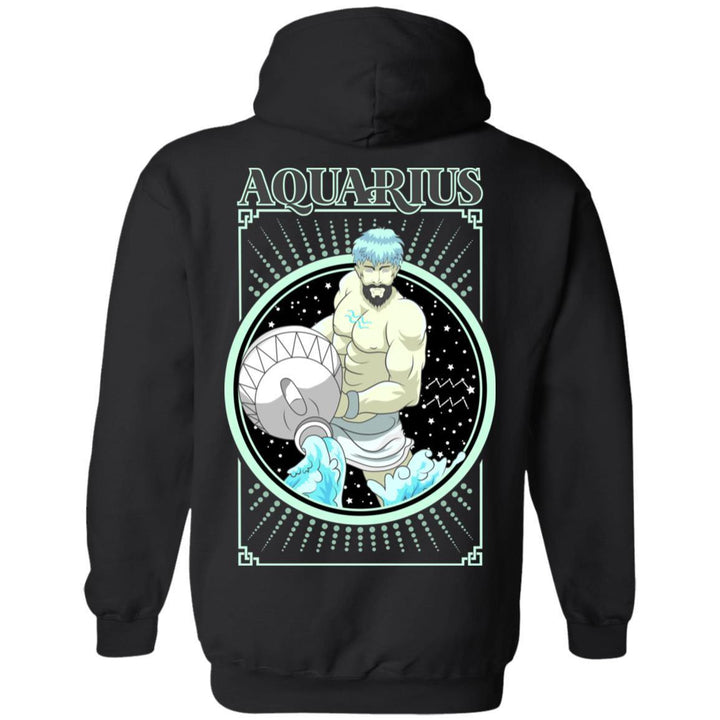 AQUARIUS DESIGN ON BACK AND SMALL SCORP ZONE LOGO ON FRONT -Z66 Pullover Hoodie - ScorpZone