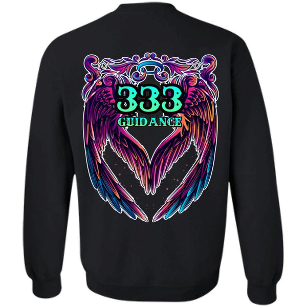 333 ANGEL NUMBER - GUIDANCE - DESIGN ON BACK - SCORP ZONE LOGO ON FRONT - Z65 Crewneck Pullover Sweatshirt - ScorpZone