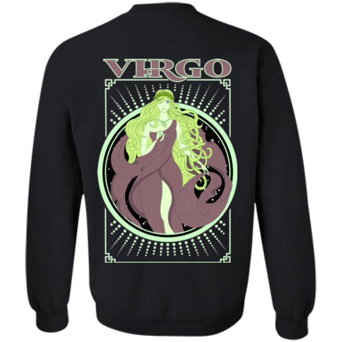 VIRGO DESIGN ON BACK AND SMALL SCORP ZONE LOGO ON FRONT -Z65 Crewneck Pullover Sweatshirt - ScorpZone
