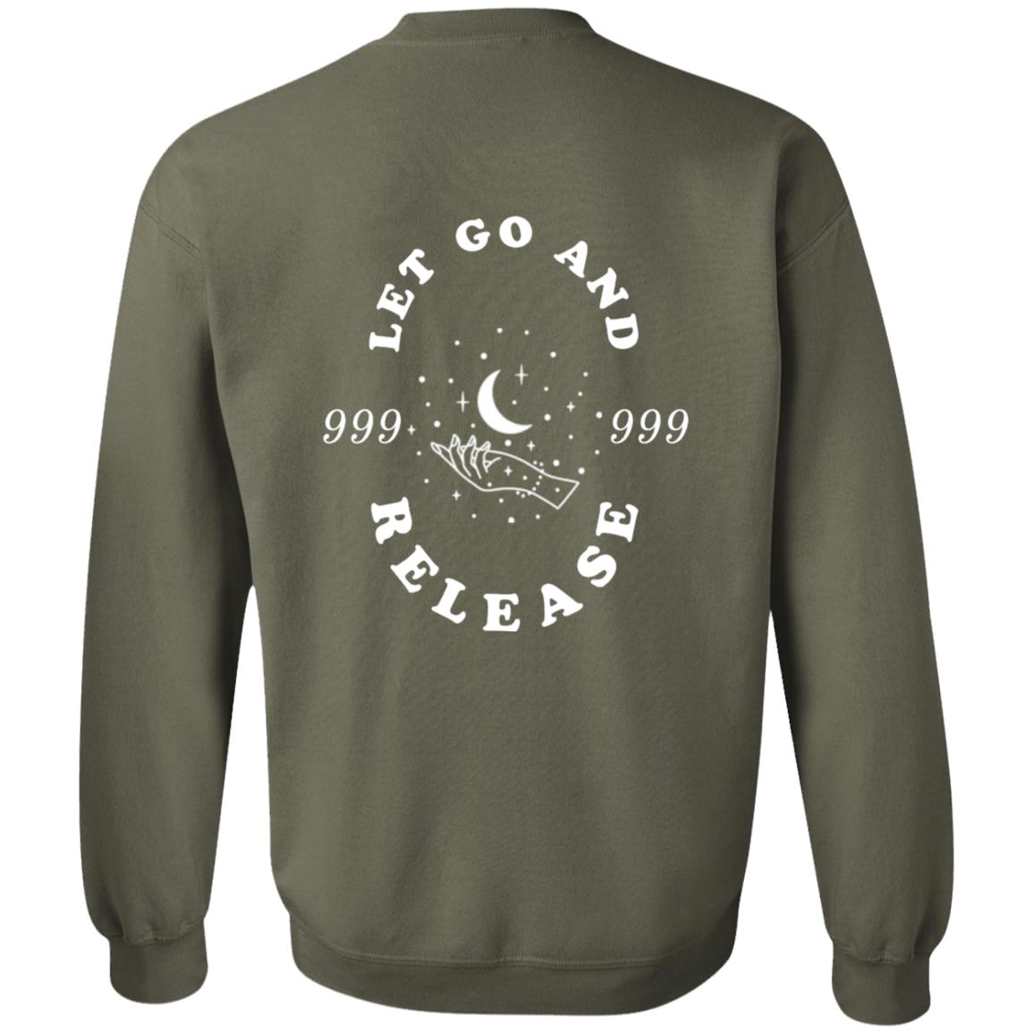 999 Angel Number Design-White Logo Design- G185 Crewneck Pullover Sweatshirt