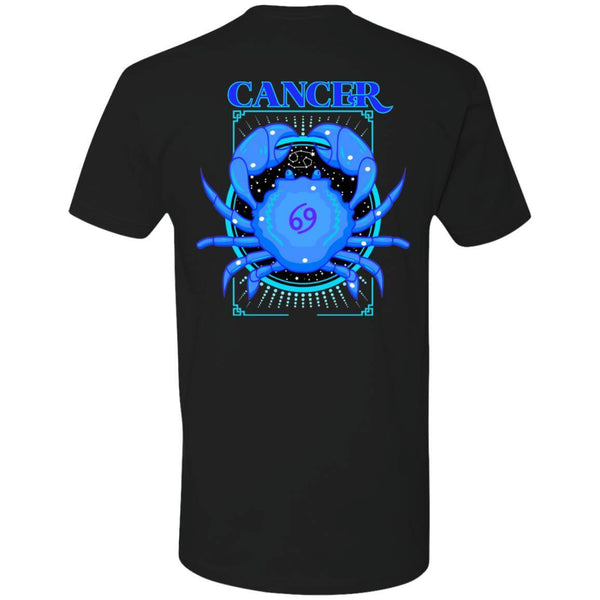 Cancer Design On Back and Small Scorp Zone Logo On Front - Premium Short Sleeve T-Shirt - ScorpZone
