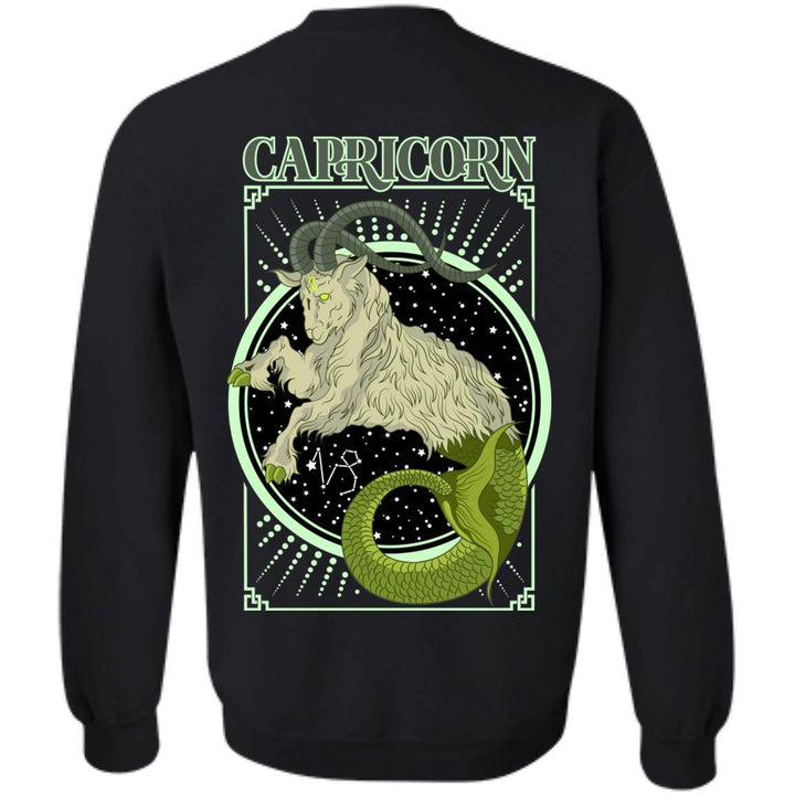 CAPRICORN DESIGN ON BACK AND SMALL SCORP ZONE LOGO ON FRONT -Z65 Crewneck Pullover Sweatshirt - ScorpZone