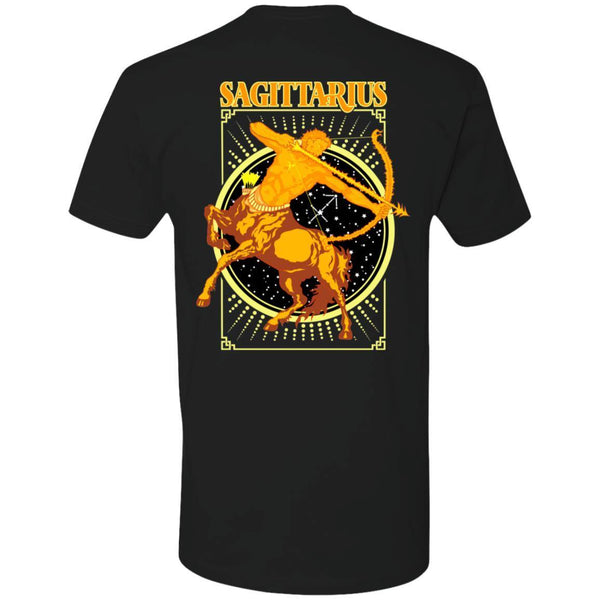 Sagittarius Design On Back and Small Scorp Zone Logo On Front - Premium Short Sleeve T-Shirt - ScorpZone