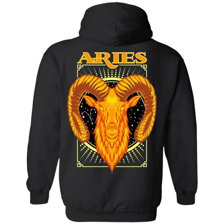 ARIES DESIGN ON BACK AND SMALL SCORP ZONE LOGO ON FRONT -Z66 Pullover Hoodie - ScorpZone