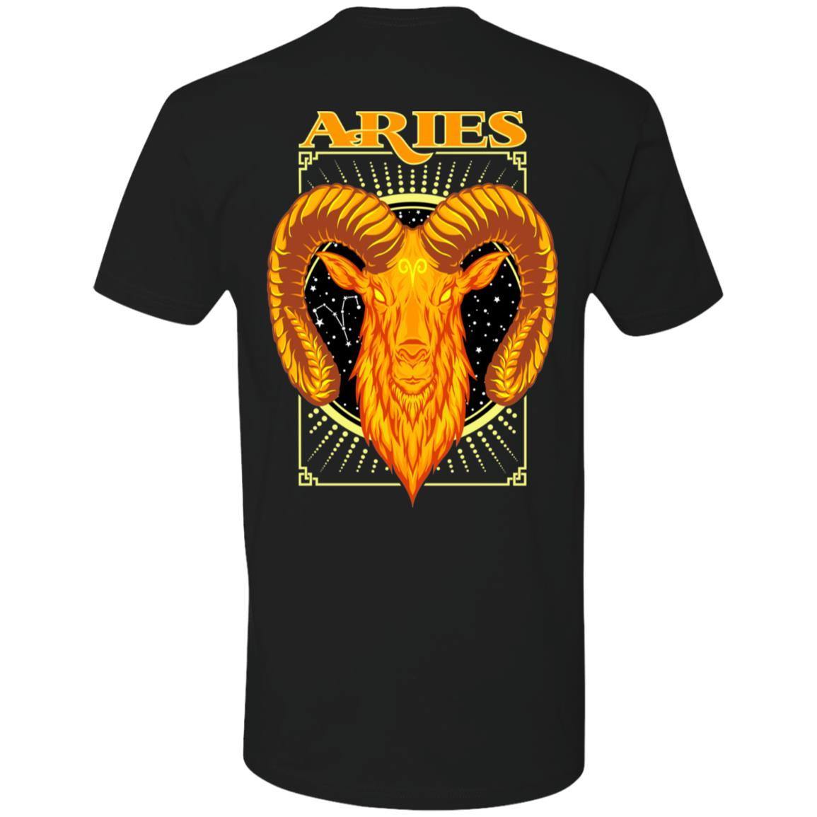 Aries Design On Back and Small Scorp Zone Logo On Front - Premium Short Sleeve T-Shirt - ScorpZone