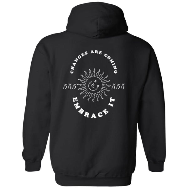 555 Angel Number Design-White Logo Design- G185 Pullover Hoodie