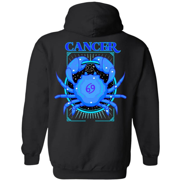 CANCER DESIGN ON BACK AND SMALL SCORP ZONE LOGO ON FRONT - Z66 Pullover Hoodie - ScorpZone