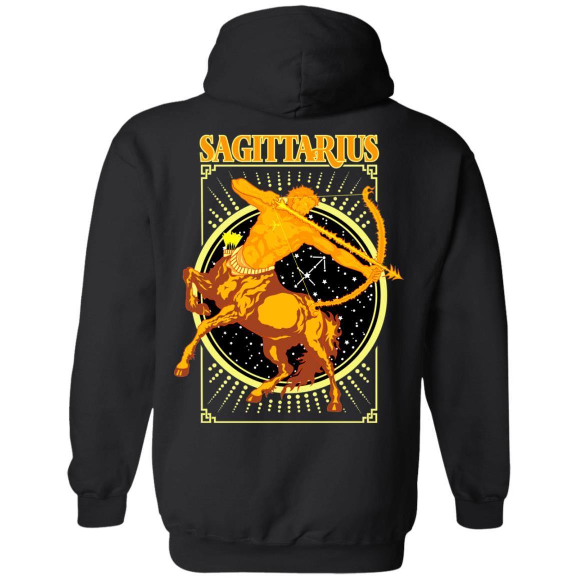 SAGITTARIUS DESIGN ON BACK AND SMALL SCORP ZONE LOGO ON FRONT - Z66 Pullover Hoodie - ScorpZone