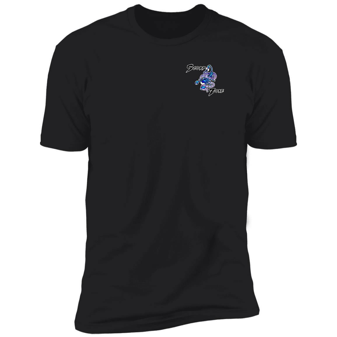 Capricorn Design On Back and Small Scorp Zone Logo On Front - Premium Short Sleeve T-Shirt - ScorpZone