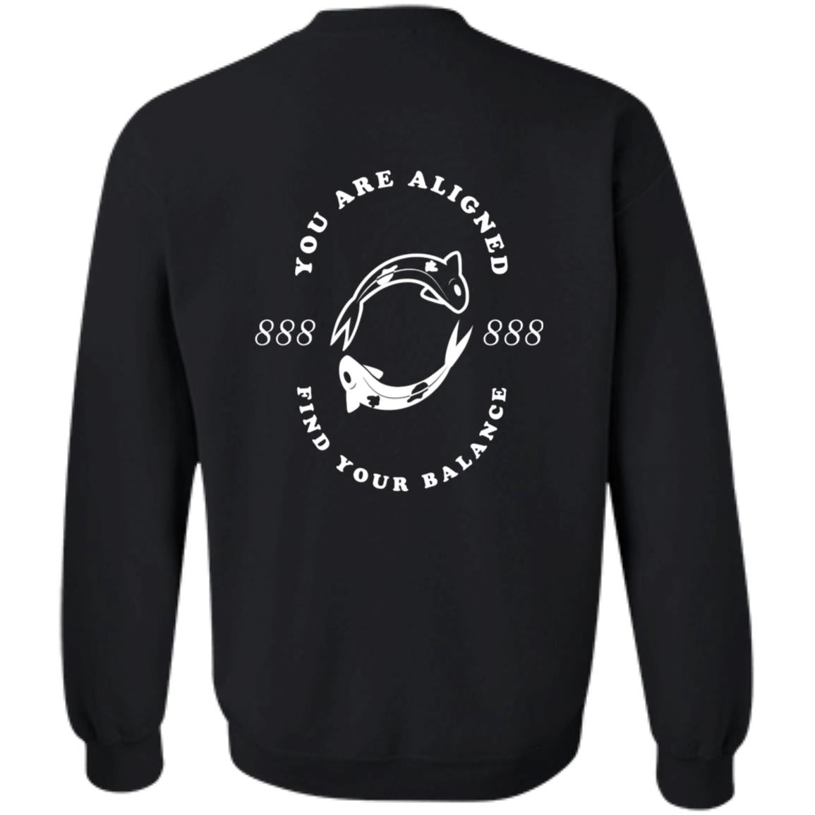 888 Angel Number Design-White Logo Design- G185 Crewneck Pullover Sweatshirt