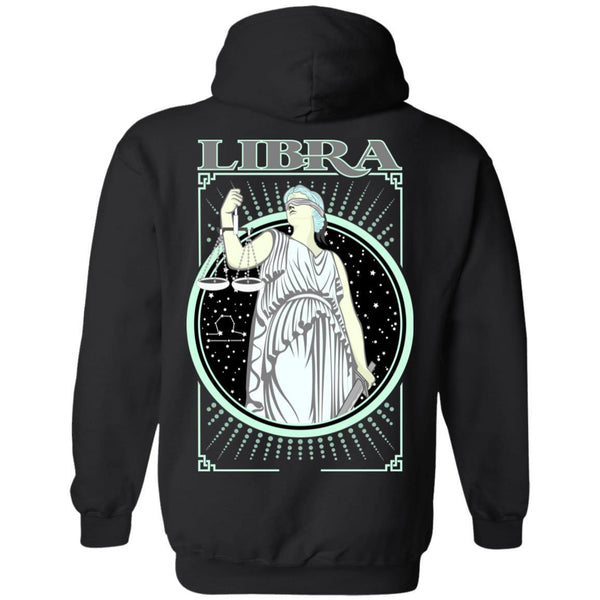 LIBRA DESIGN ON BACK AND SMALL SCORP ZONE LOGO ON FRONT -  Z66 Pullover Hoodie - ScorpZone