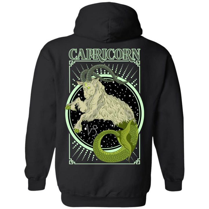 CAPRICORN DESIGN ON BACK AND SMALL SCORP ZONE LOGO ON FRONT - Z66 Pullover Hoodie - ScorpZone