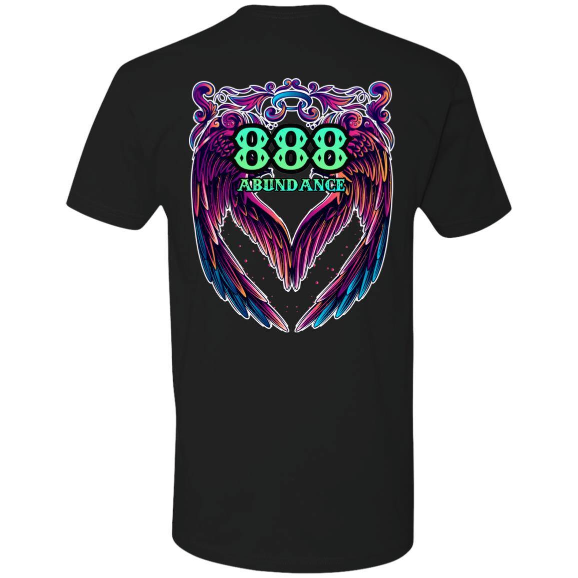 888 Angel Number - Abundance - Design On Back - Scorp Zone Logo On Front - Premium Short Sleeve T-Shirt - ScorpZone