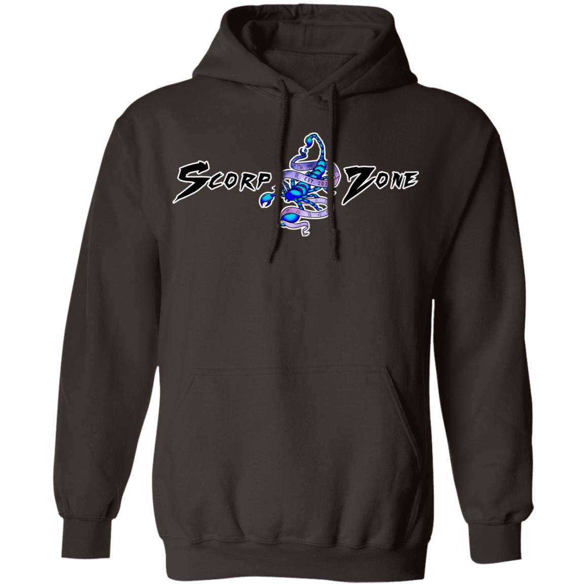 Pullover Hoodie - Karma Is Only A Bitch If You Are - Design On Back - White Letters - Large Scorp Zone Logo On Front