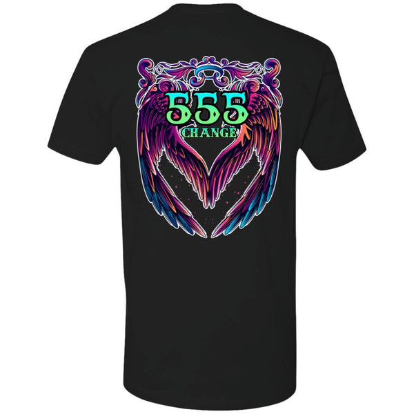 555 Angel Number - Change - Design On Back - Scorp Zone Logo On Front - Premium Short Sleeve T-Shirt - ScorpZone