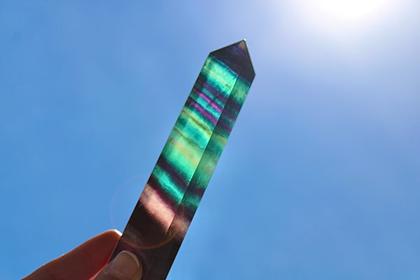 Rainbow Fluorite Crystal Point
