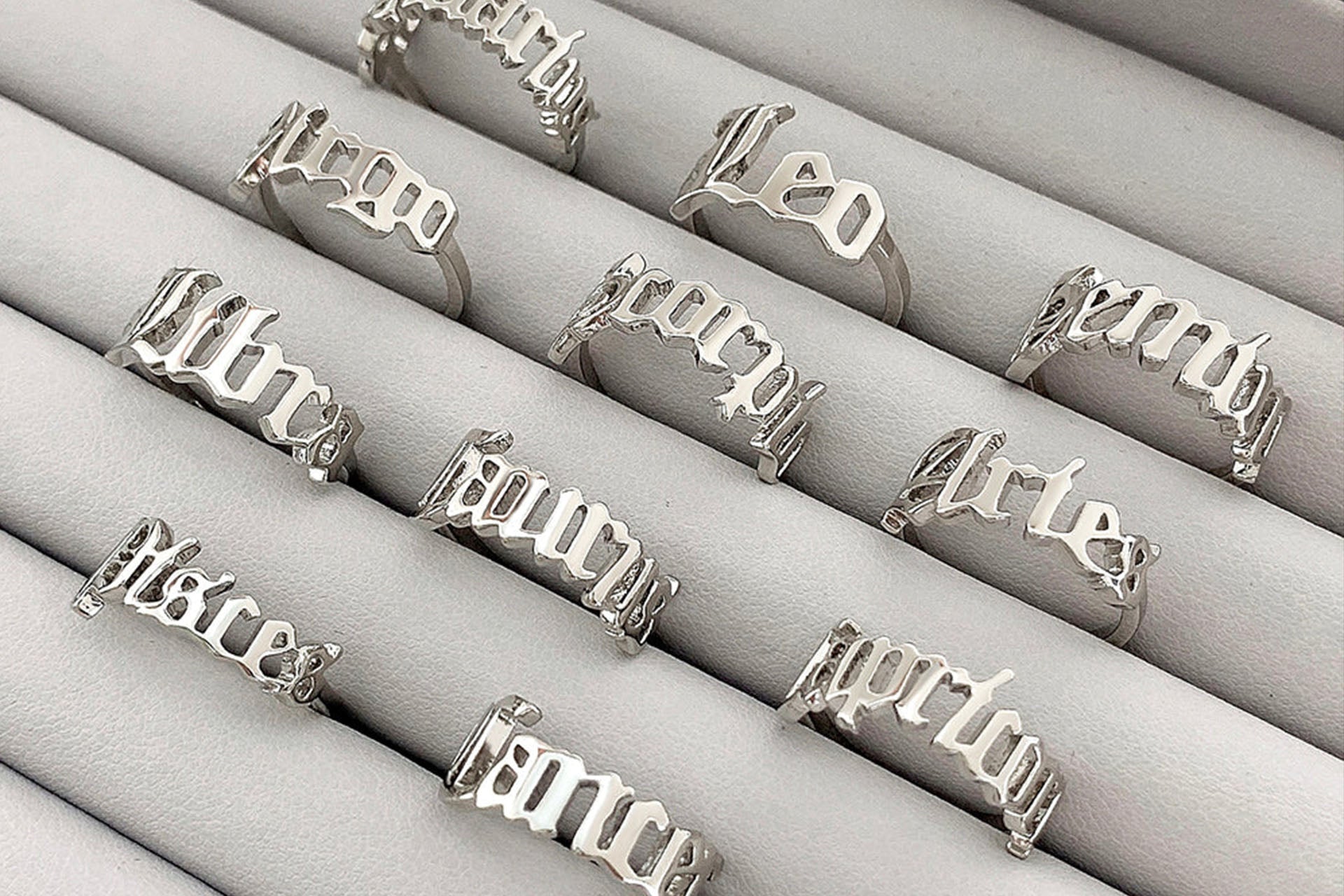 Zodiac Adjustable Silver and Gold Rings