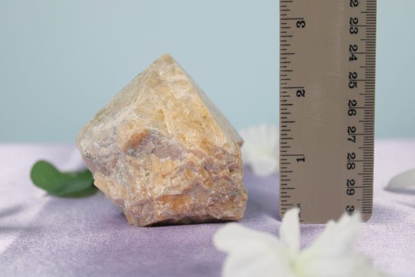 Peach Moonstone Raw Polished Top Standing Crystal Points