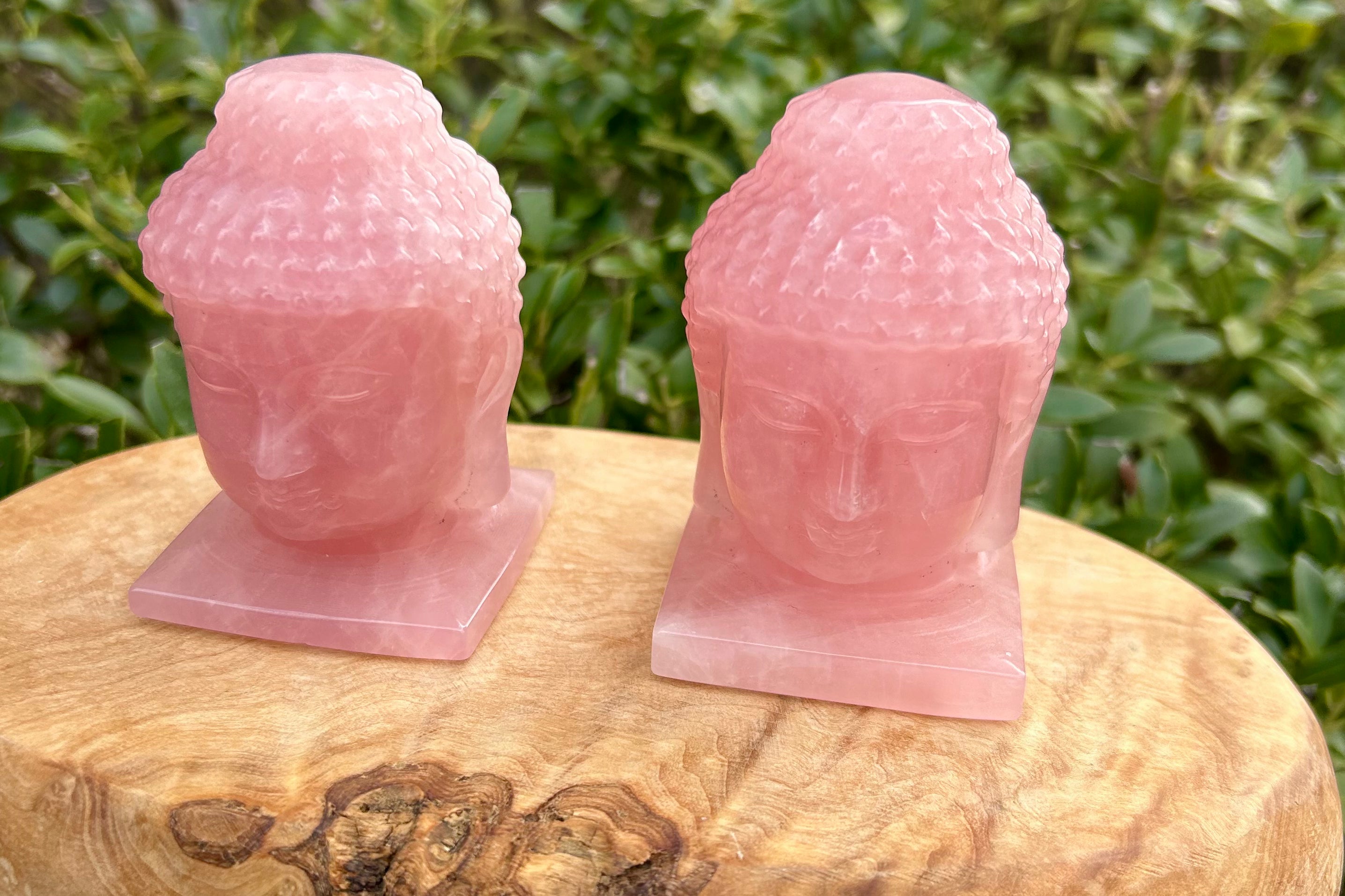 Rose Quartz Budha Crystal Heads